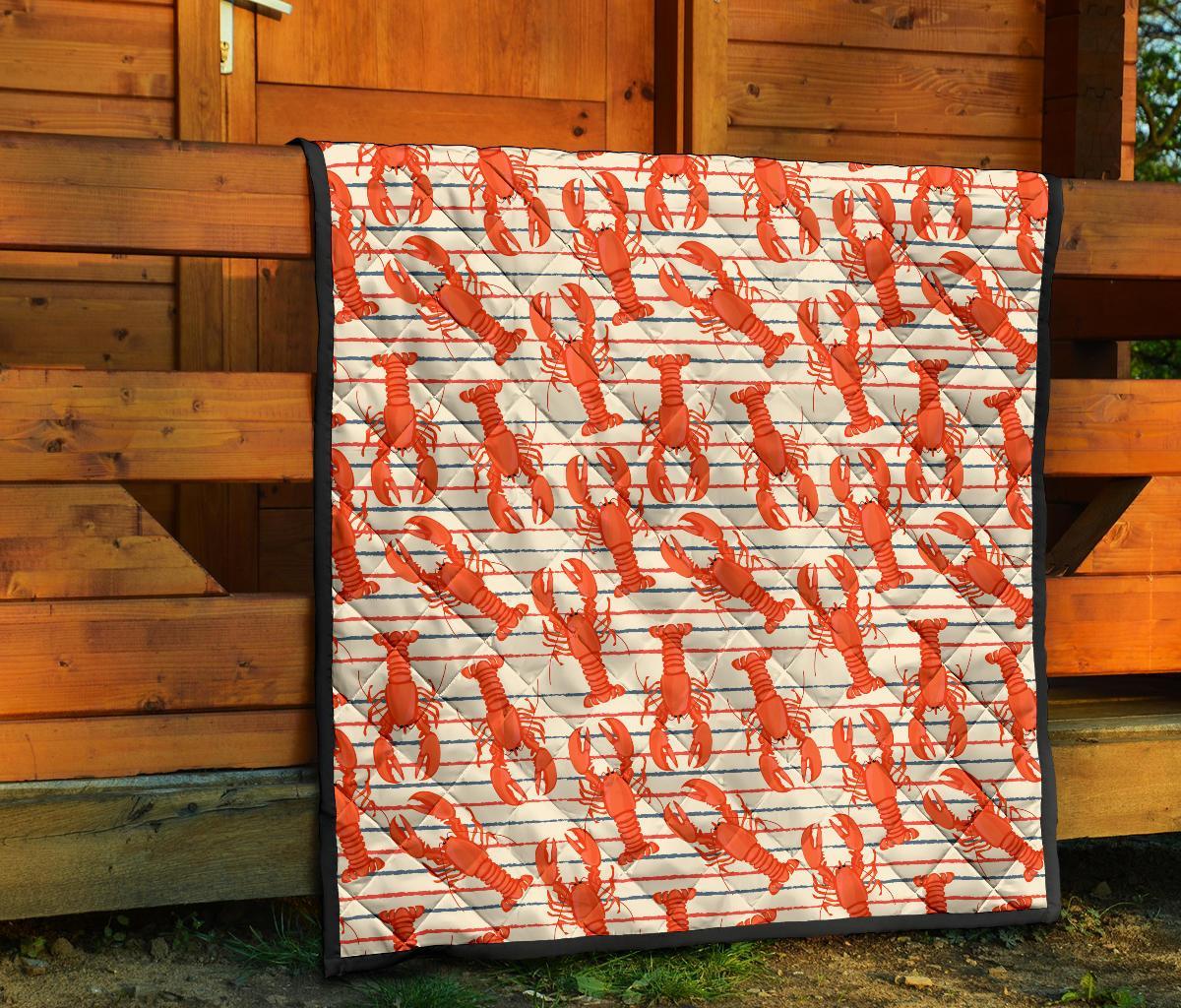 Lobster Print Pattern Quilt-grizzshop