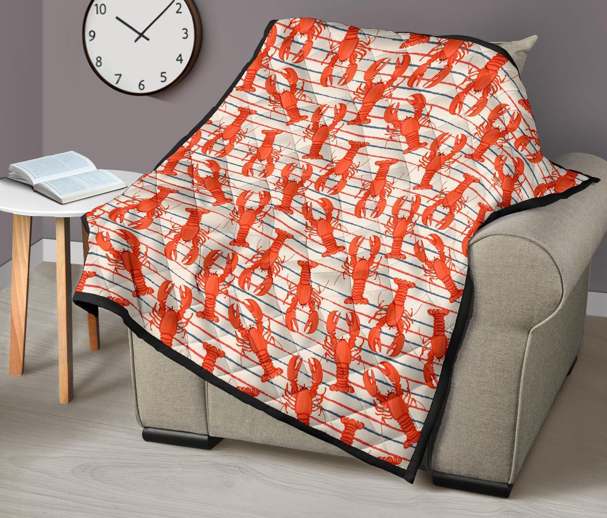 Lobster Print Pattern Quilt-grizzshop