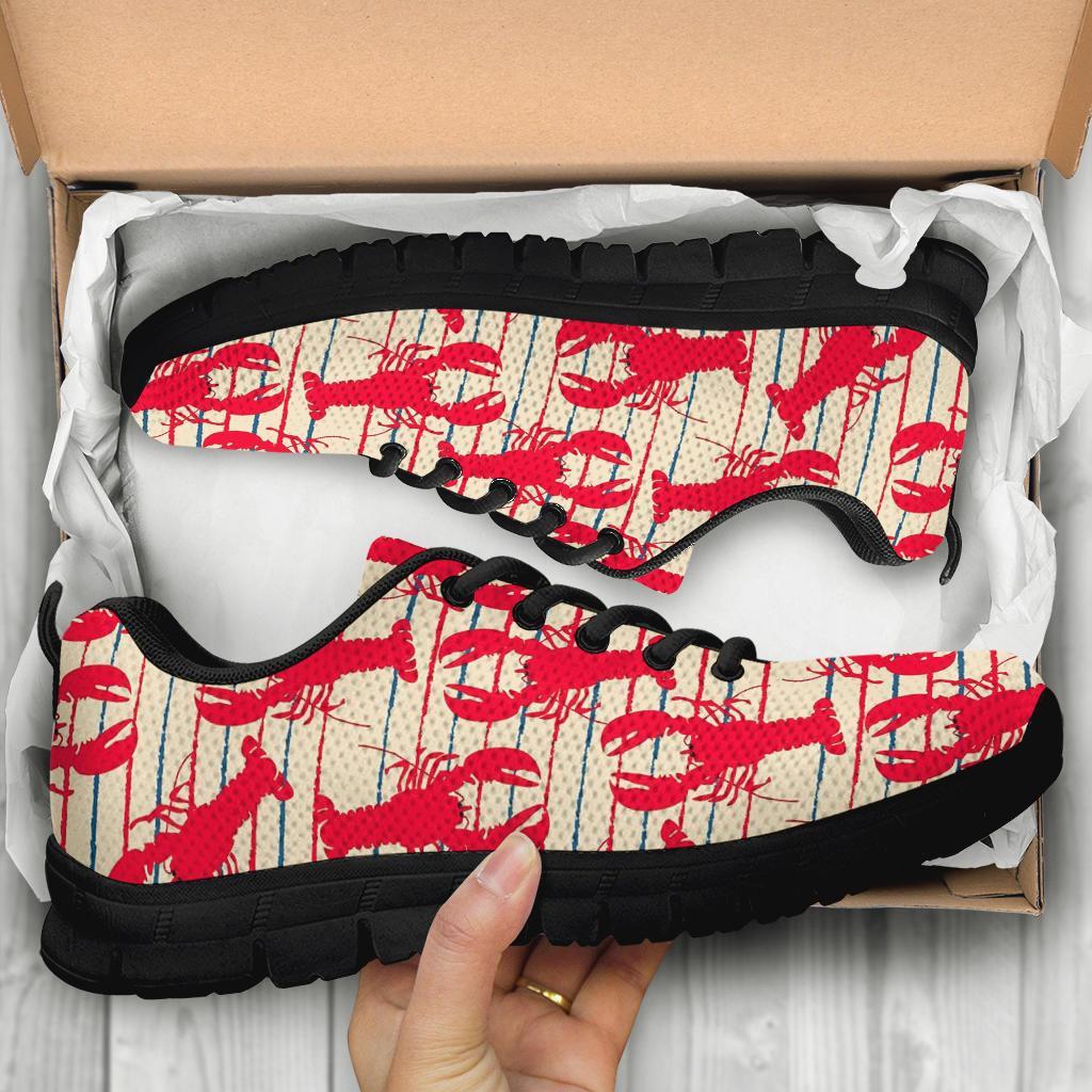 Lobster Print Pattern Sneaker Shoes For Men Women-grizzshop