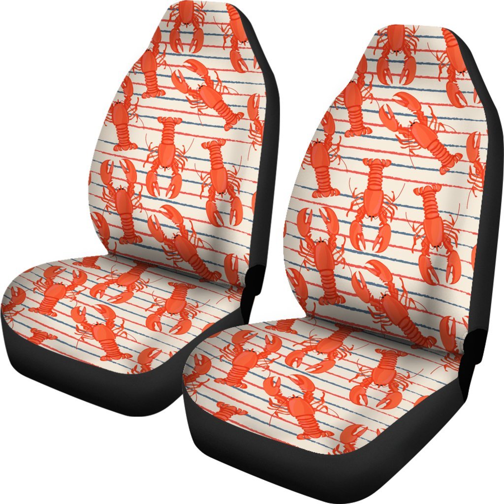 Lobster Print Pattern Universal Fit Car Seat Covers-grizzshop