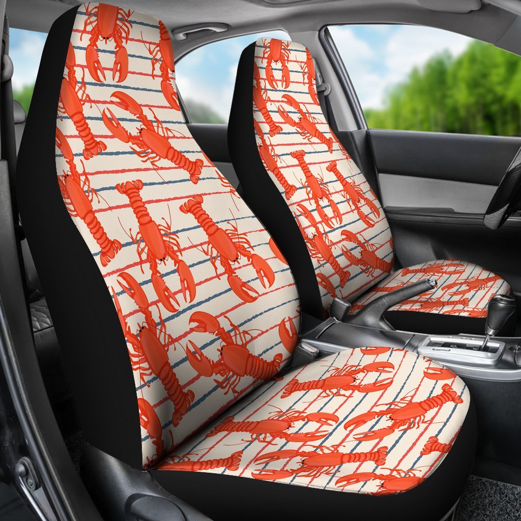 Lobster Print Pattern Universal Fit Car Seat Covers-grizzshop