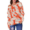 Lobster Print Pattern Women Off Shoulder Sweatshirt-grizzshop