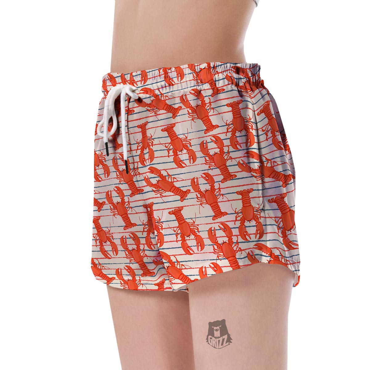 Lobster Print Pattern Women's Shorts-grizzshop