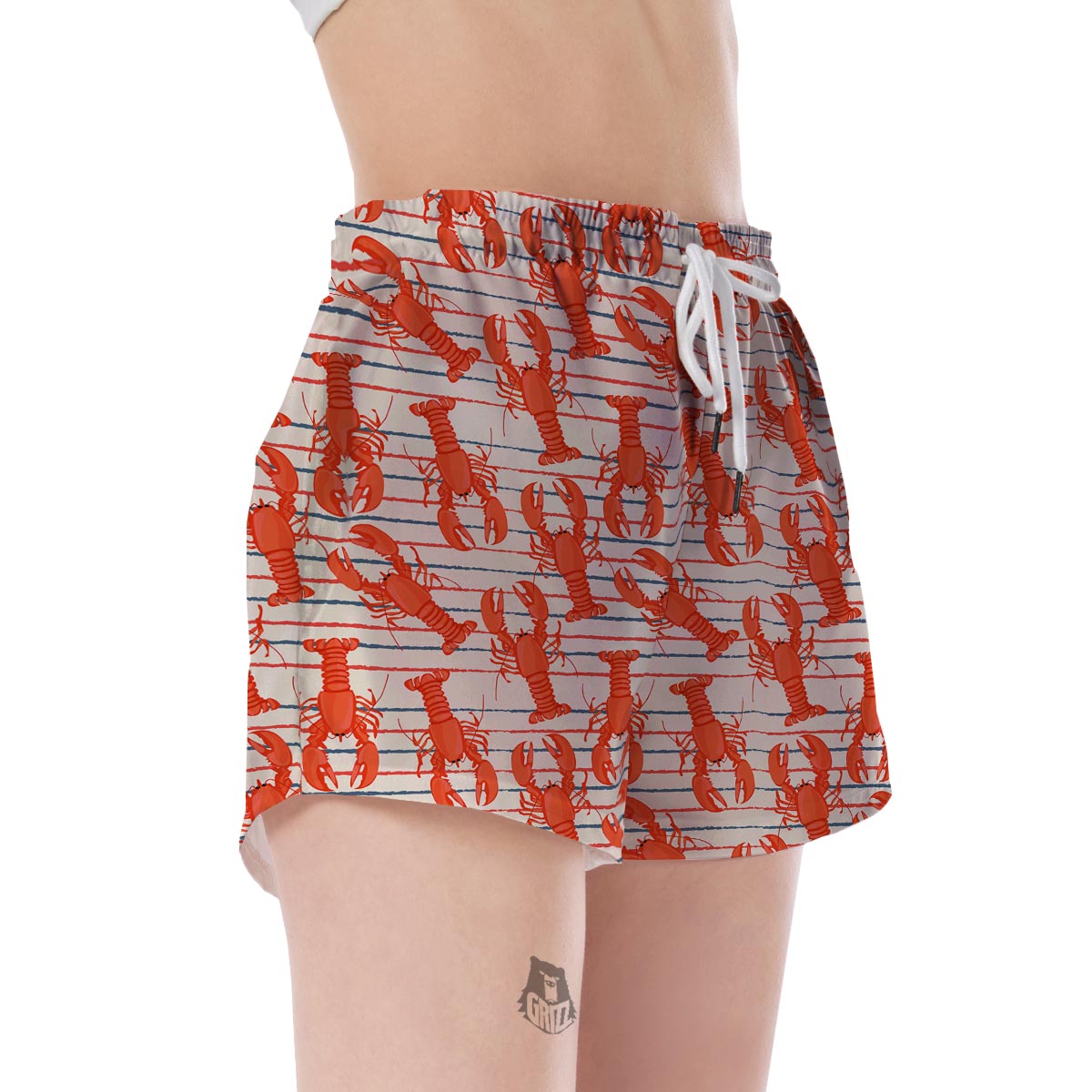 Lobster Print Pattern Women's Shorts-grizzshop