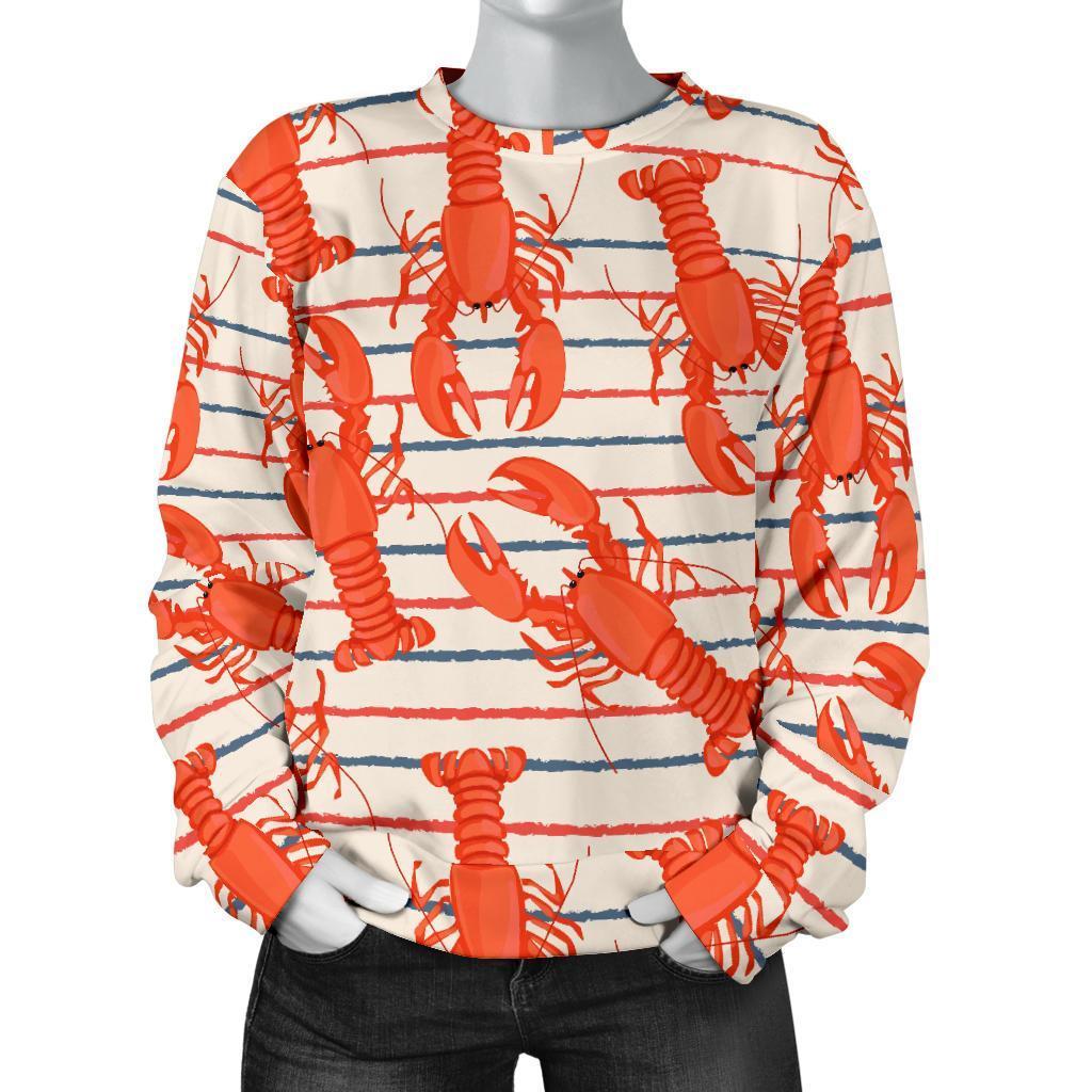 Lobster Print Pattern Women's Sweatshirt-grizzshop