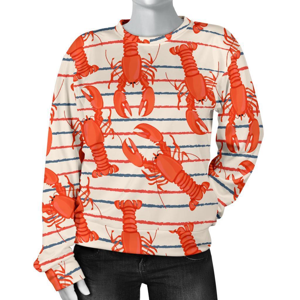 Lobster Print Pattern Women's Sweatshirt-grizzshop