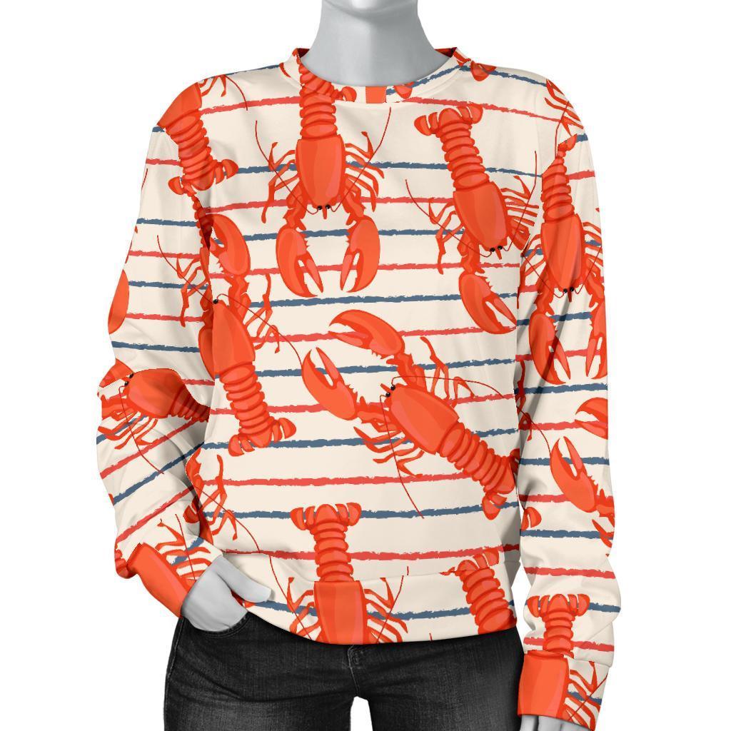 Lobster Print Pattern Women's Sweatshirt-grizzshop