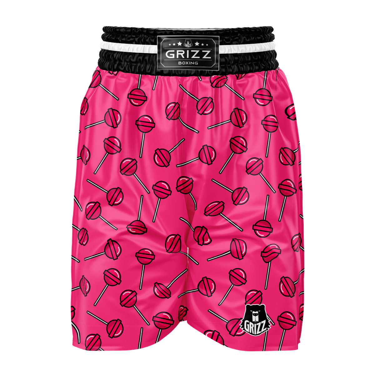Lollipop Candy Pink Print Pattern Boxing Shorts-grizzshop