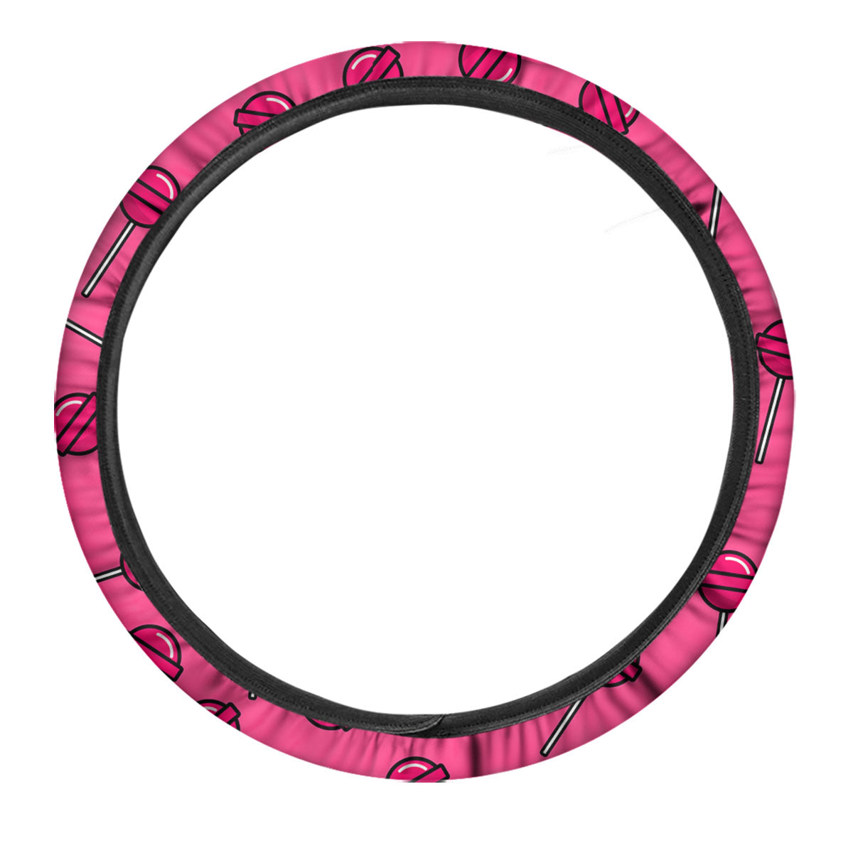Lollipop Candy Pink Print Pattern Car Steering Wheel Cover-grizzshop