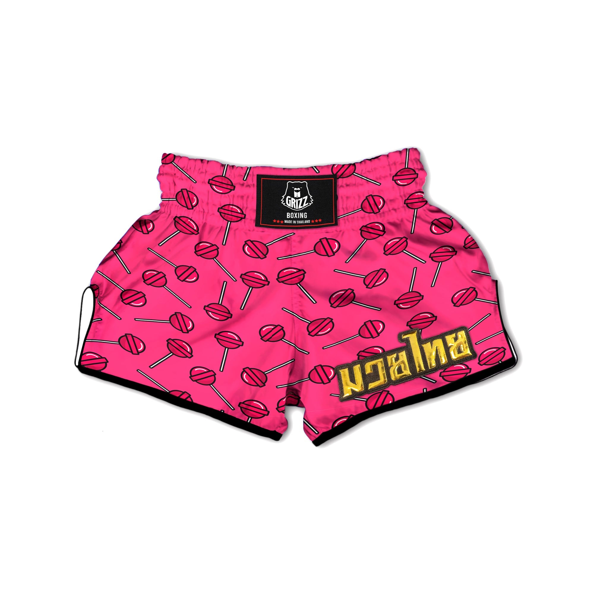 Lollipop Candy Pink Print Pattern Muay Thai Boxing Shorts-grizzshop
