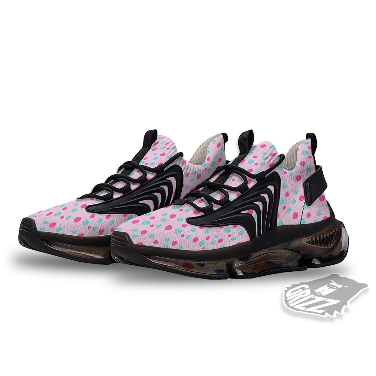 Lollipop Cartoon Print Pattern Black Gym Shoes-grizzshop