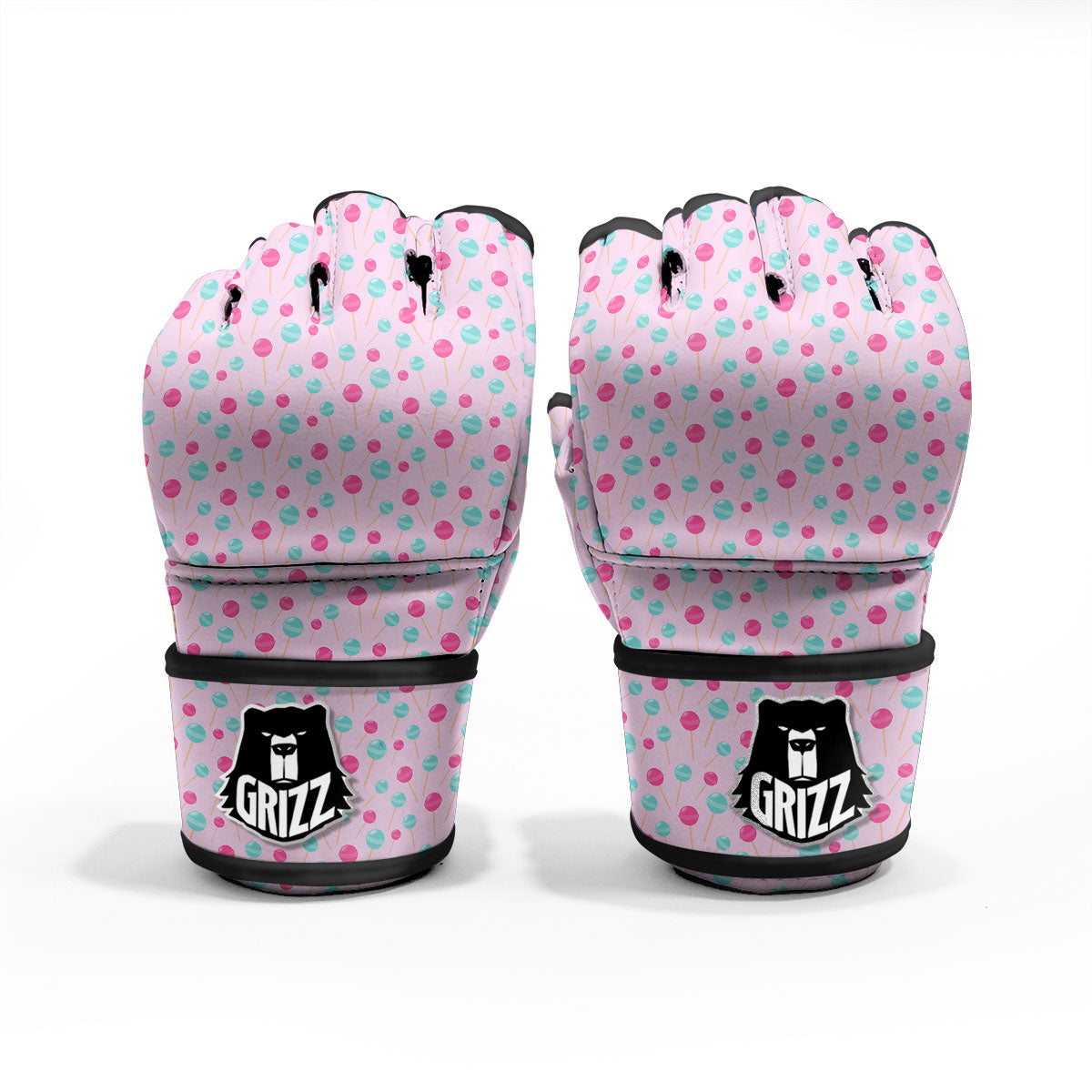 Lollipop Cartoon Print Pattern MMA Gloves-grizzshop