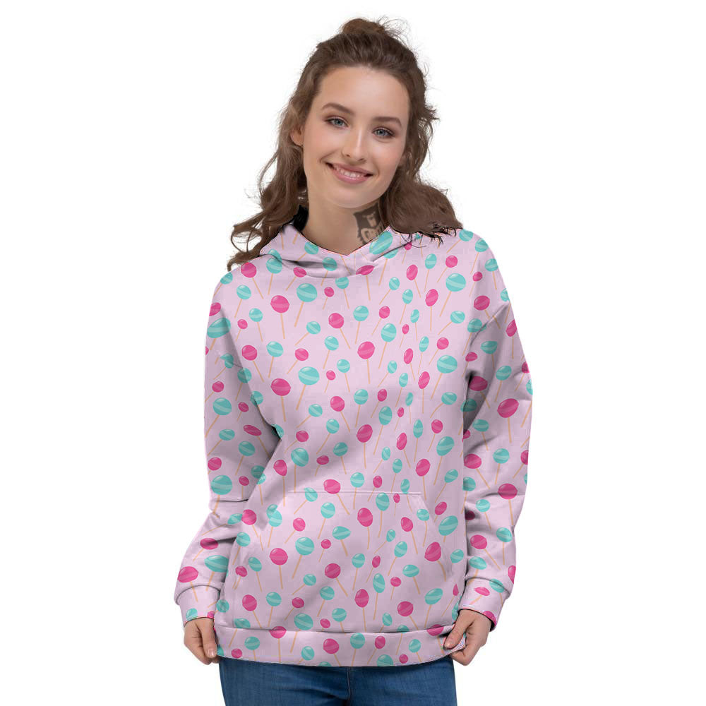 Lollipop Cartoon Print Pattern Women's Hoodie-grizzshop