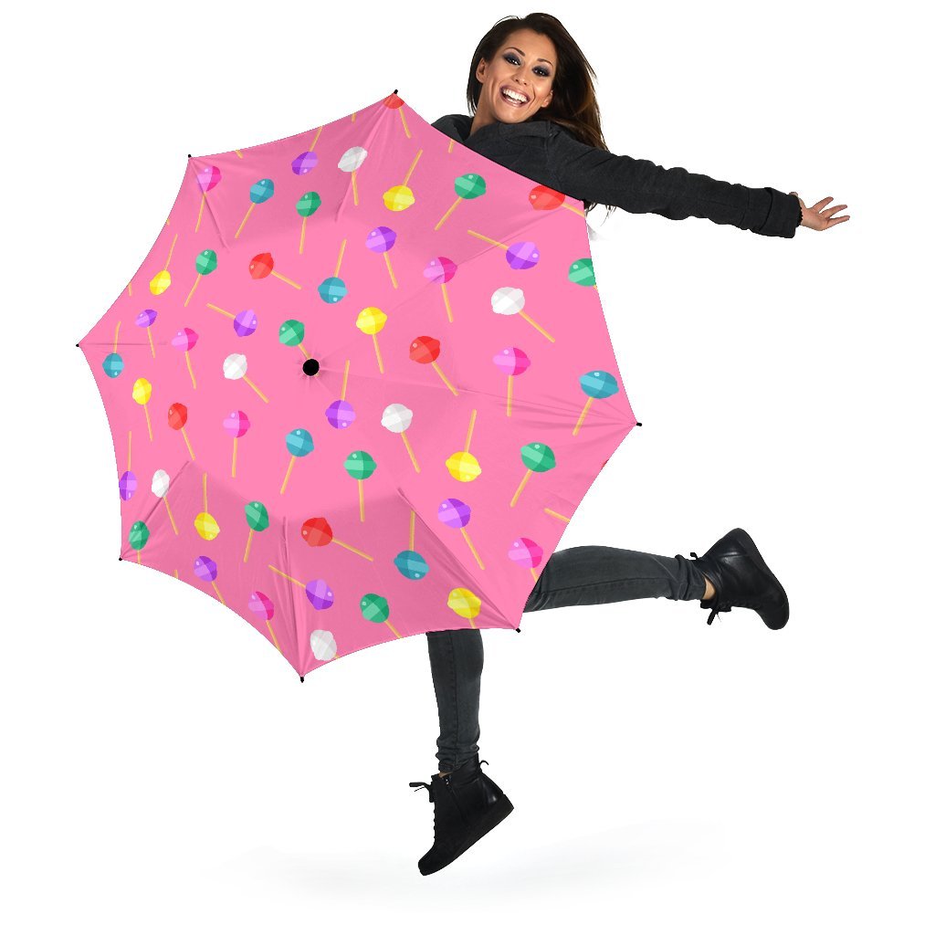 Lollipop Colorful Pattern Print Automatic Foldable Umbrella-grizzshop