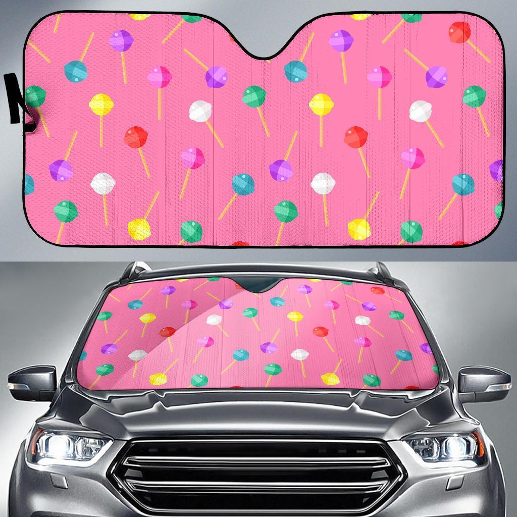 Lollipop Colorful Pattern Print Car Sun Shade-grizzshop