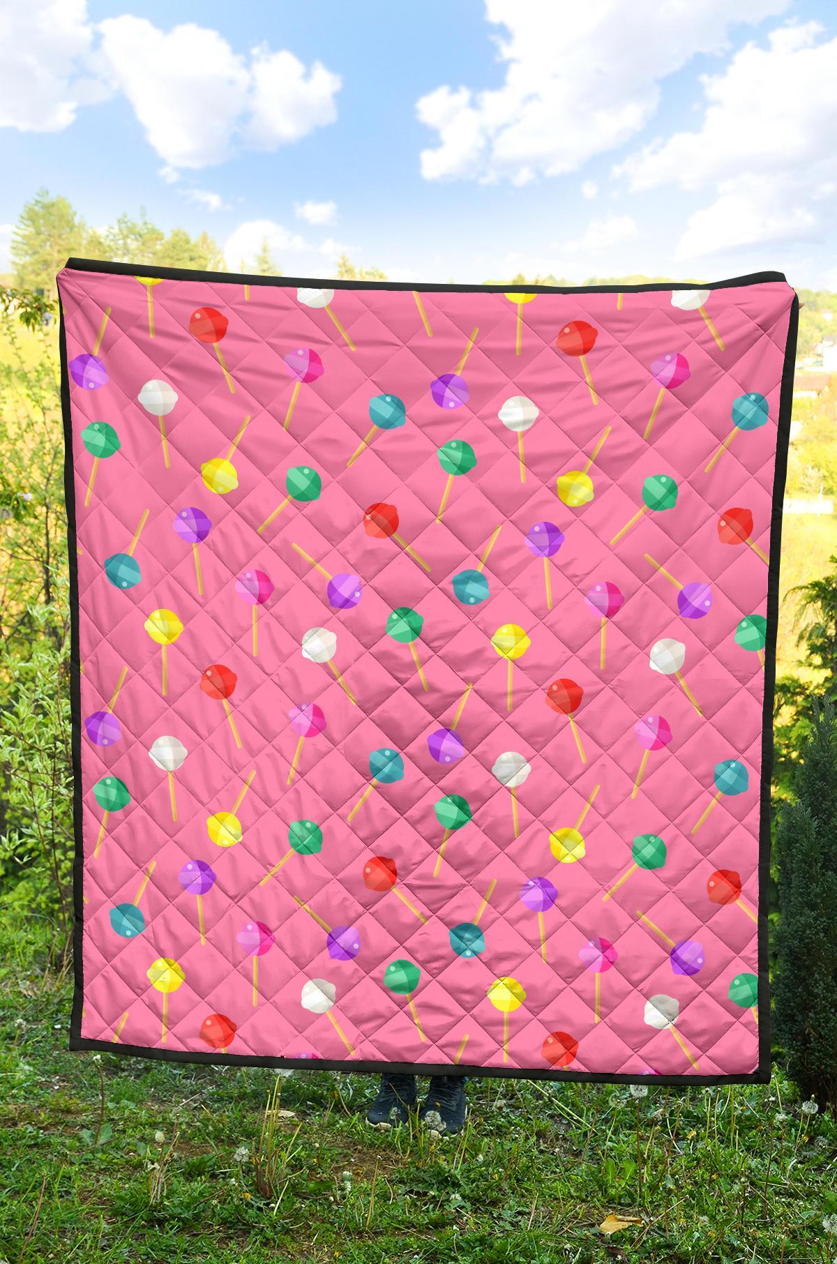 Lollipop Colorful Pattern Print Quilt-grizzshop