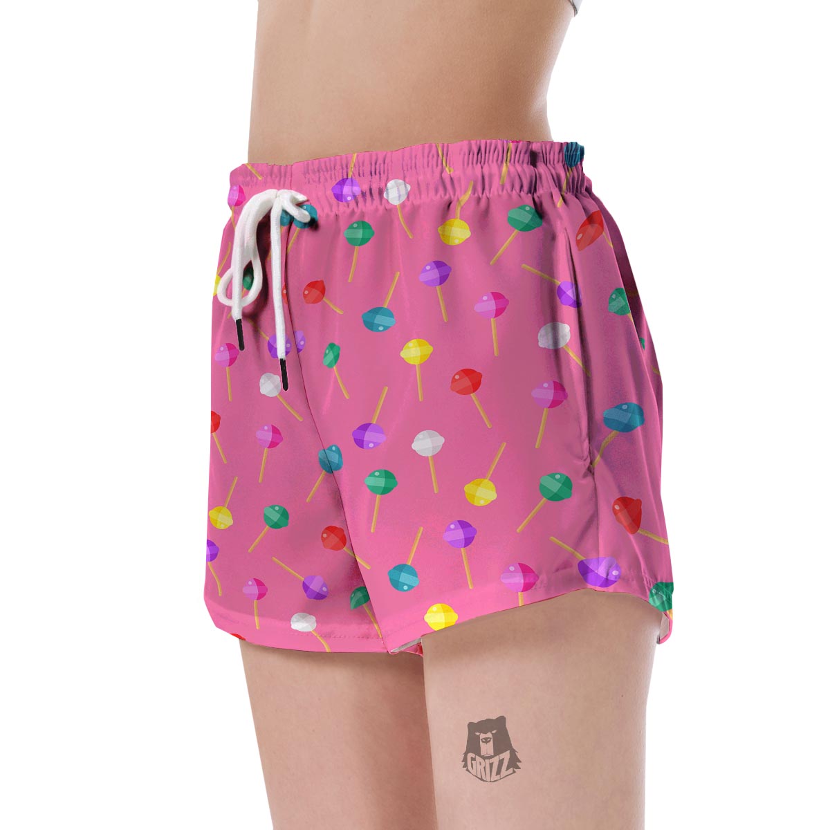 Lollipop Colorful Pattern Print Women's Shorts-grizzshop