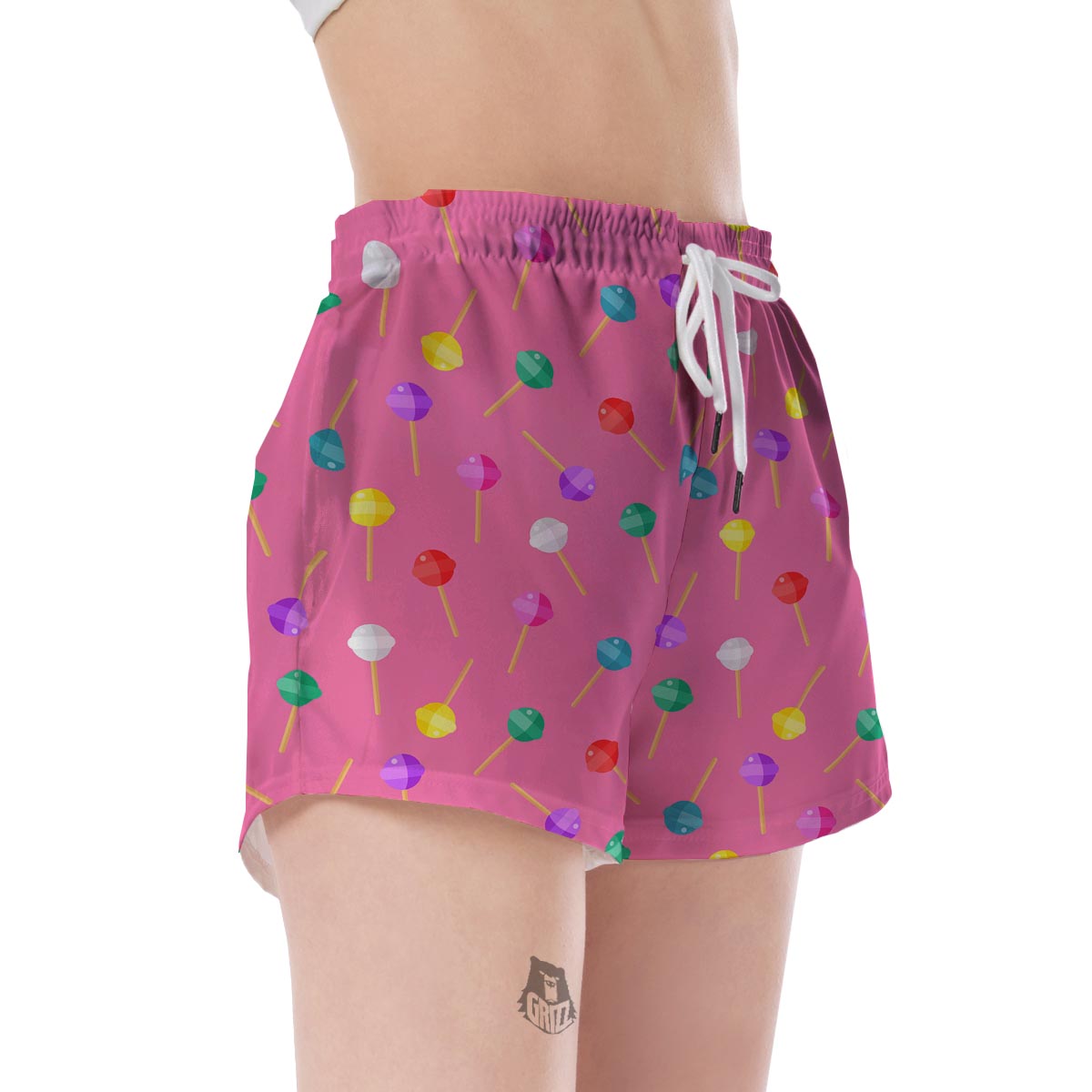 Lollipop Colorful Pattern Print Women's Shorts-grizzshop