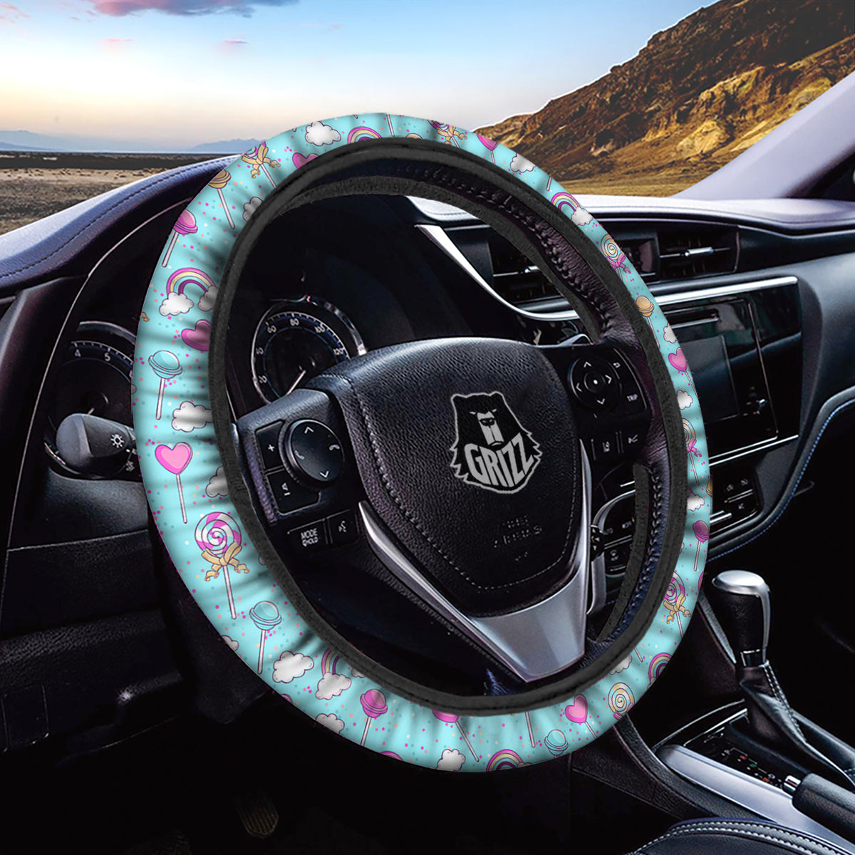 Lollipop Cute Print Pattern Car Steering Wheel Cover-grizzshop