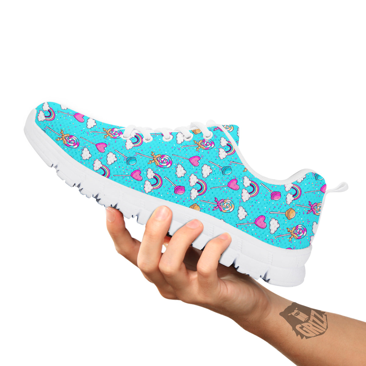 Lollipop Cute Print Pattern White Sneaker-grizzshop