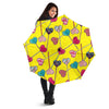 Lollipop Heart Pattern Print Automatic Foldable Umbrella-grizzshop