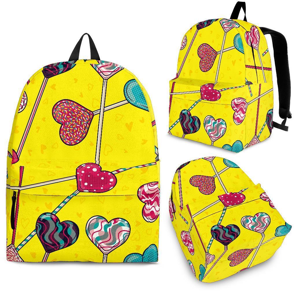 Lollipop Heart Pattern Print Backpack-grizzshop