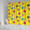 Lollipop Heart Pattern Print Bathroom Shower Curtain-grizzshop