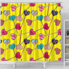 Lollipop Heart Pattern Print Bathroom Shower Curtain-grizzshop