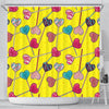 Lollipop Heart Pattern Print Bathroom Shower Curtain-grizzshop