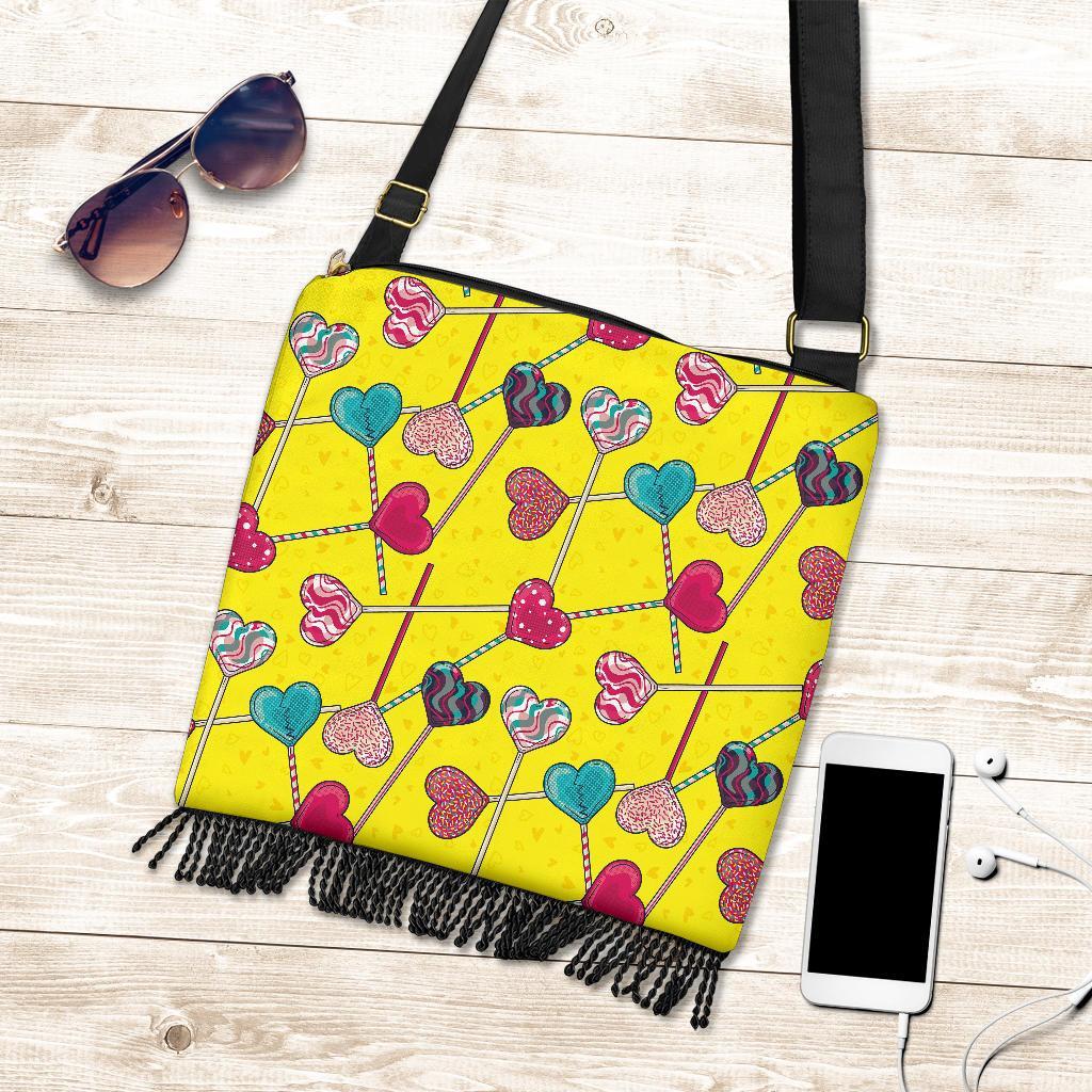 Lollipop Heart Pattern Print Crossbody bags-grizzshop