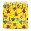 Lollipop Heart Pattern Print Duvet Cover Bedding Set-grizzshop