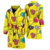 Lollipop Heart Pattern Print Men Long Robe-grizzshop