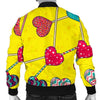 Lollipop Heart Pattern Print Men's Bomber Jacket-grizzshop