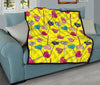 Lollipop Heart Pattern Print Quilt-grizzshop