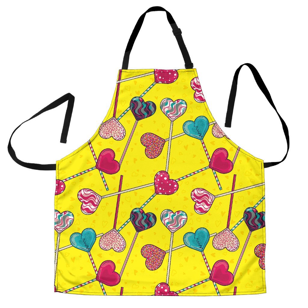 Lollipop Heart Pattern Print Women's Apron-grizzshop