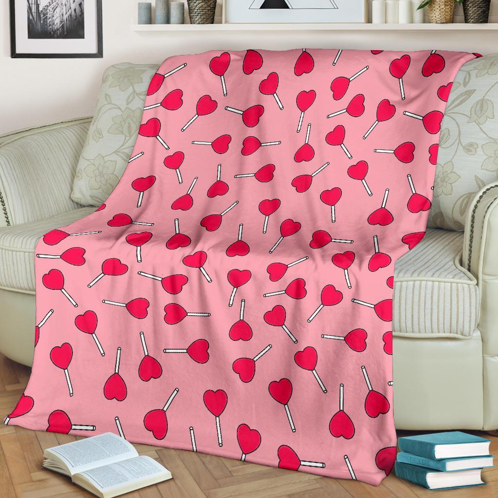 Lollipop Heart Print Pattern Blanket-grizzshop