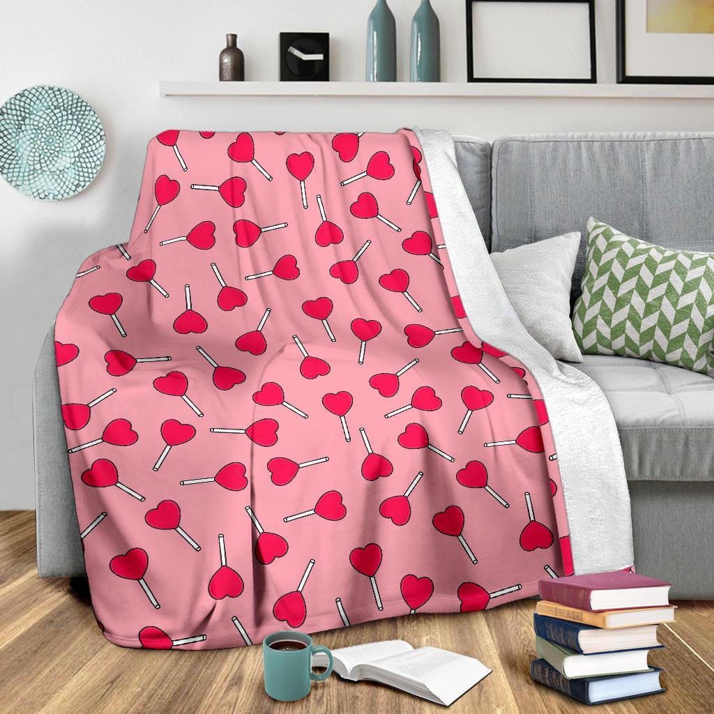 Lollipop Heart Print Pattern Blanket-grizzshop