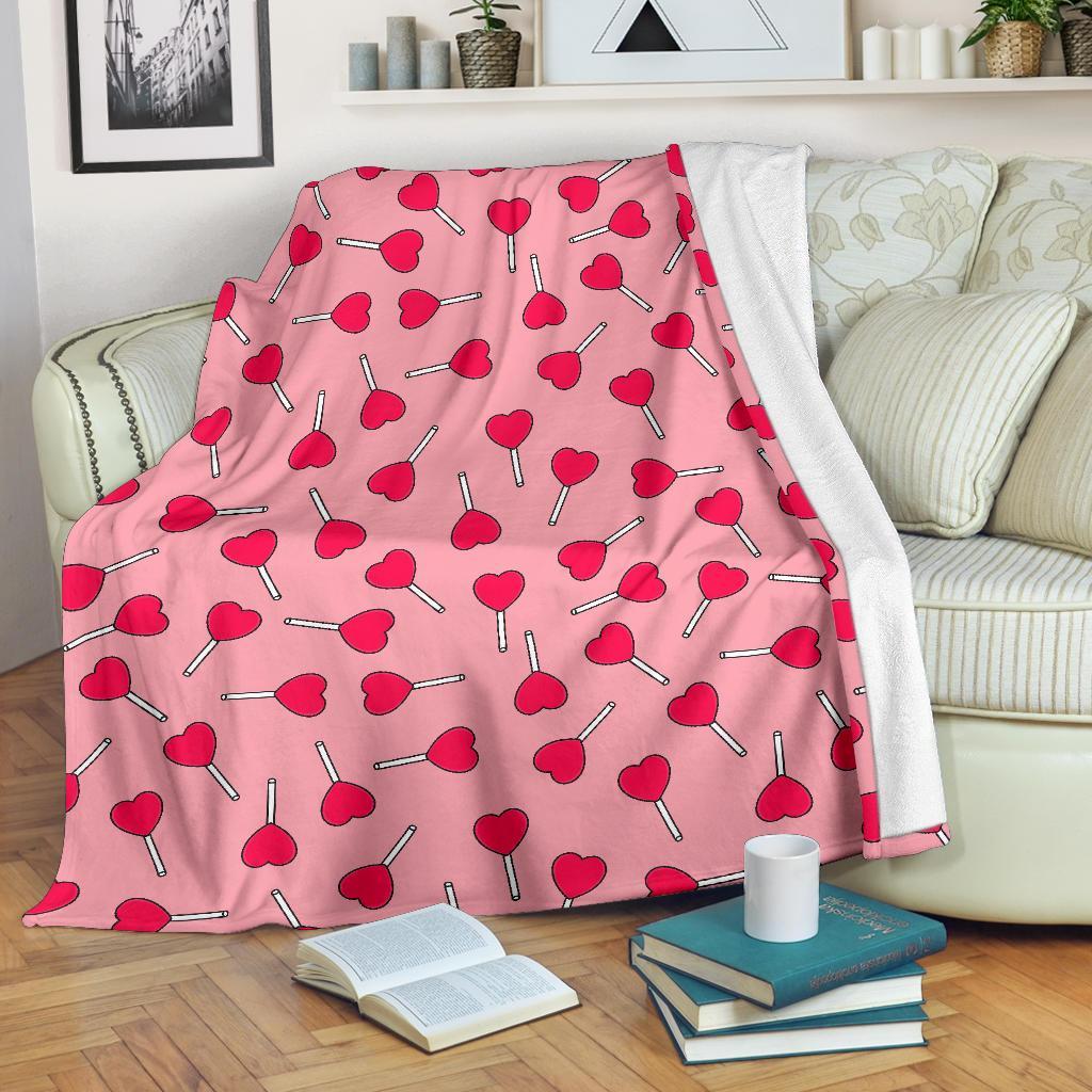 Lollipop Heart Print Pattern Blanket-grizzshop