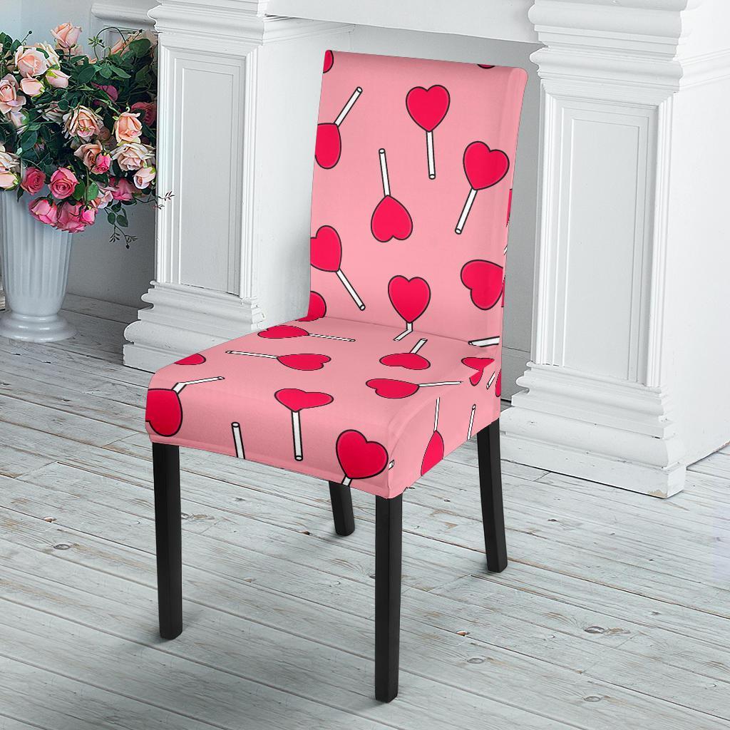 Lollipop Heart Print Pattern Chair Cover-grizzshop