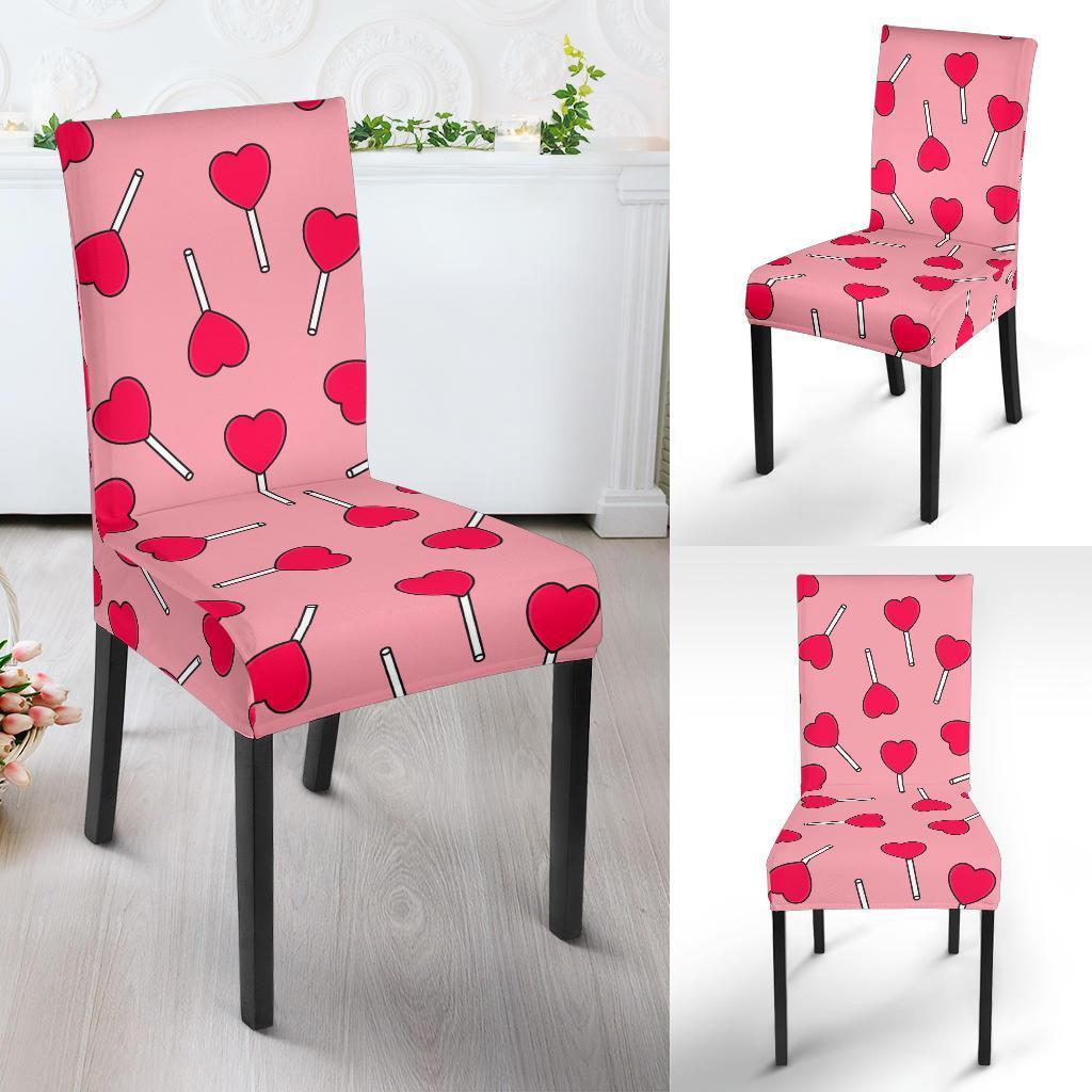 Lollipop Heart Print Pattern Chair Cover-grizzshop