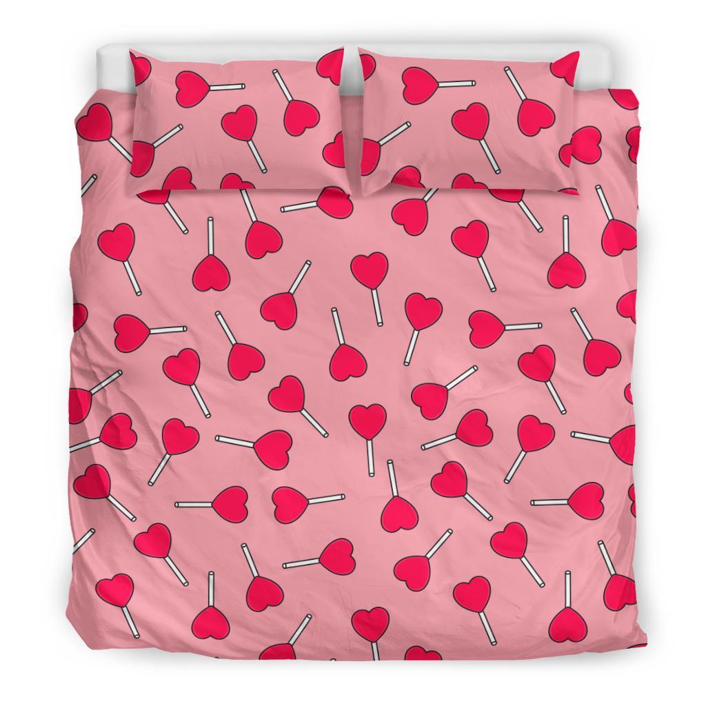 Lollipop Heart Print Pattern Duvet Cover Bedding Set-grizzshop