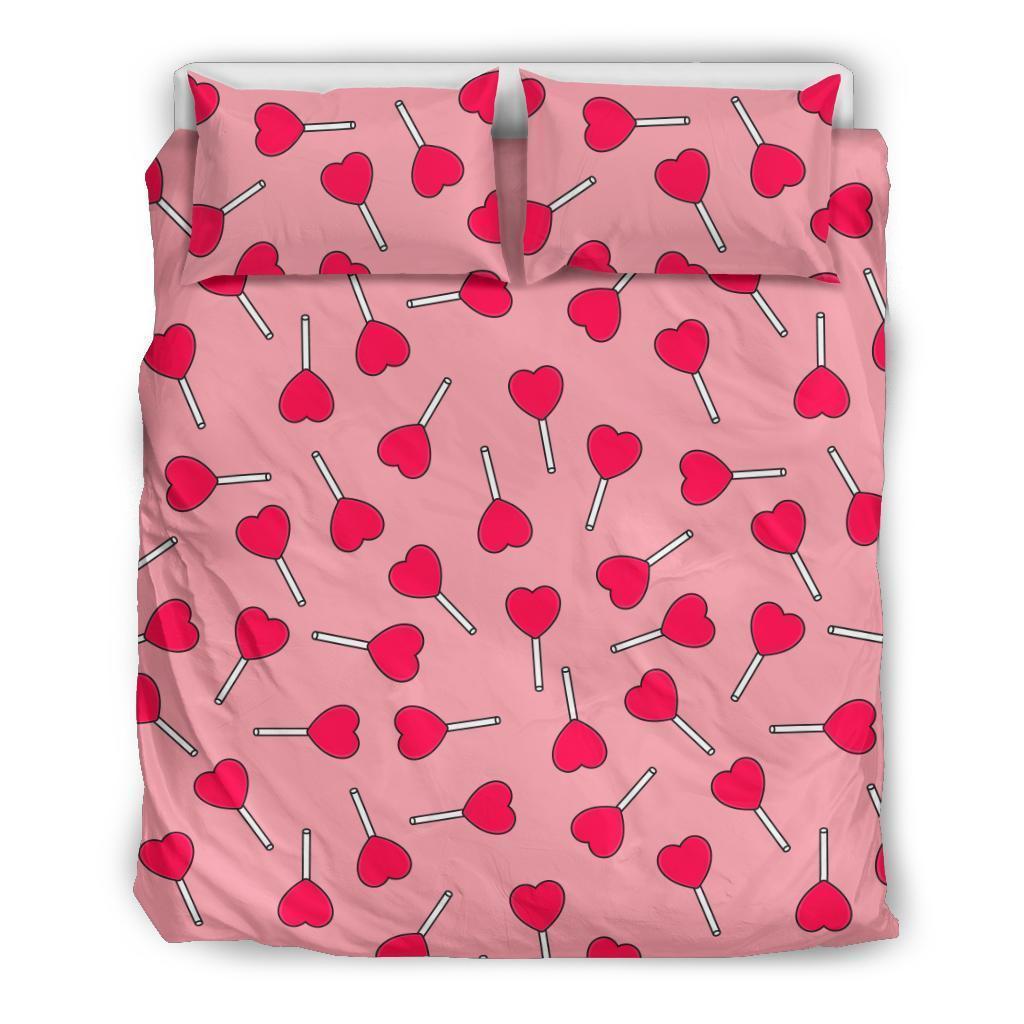 Lollipop Heart Print Pattern Duvet Cover Bedding Set-grizzshop