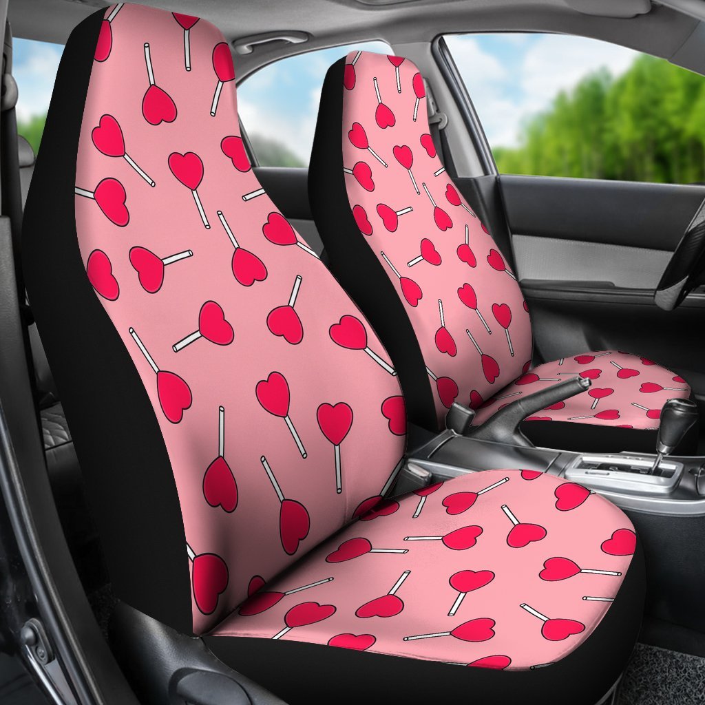 Lollipop Heart Print Pattern Universal Fit Car Seat Covers-grizzshop