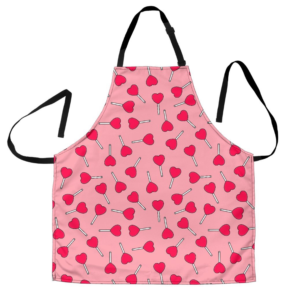 Lollipop Heart Print Pattern Women's Apron-grizzshop