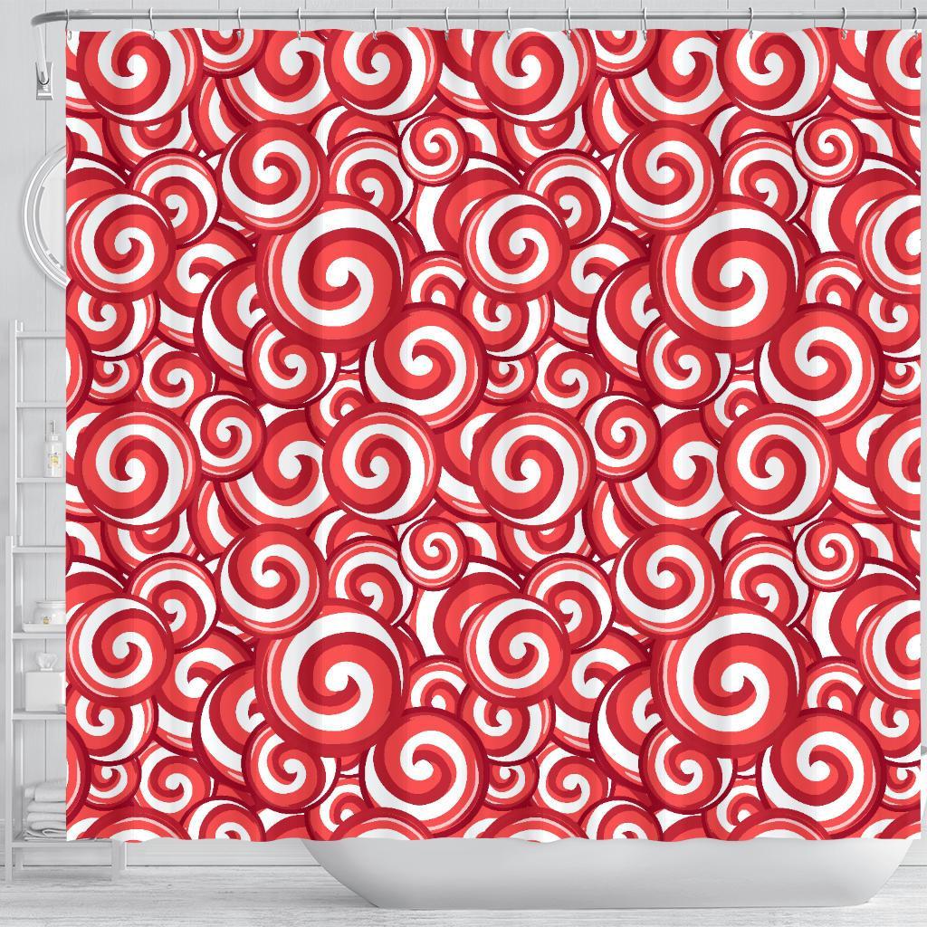 Lollipop Pattern Print Bathroom Shower Curtain-grizzshop