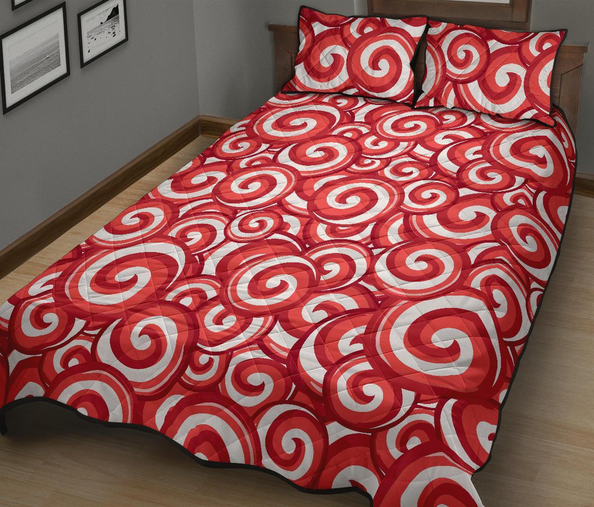 Lollipop Pattern Print Bed Set Quilt-grizzshop