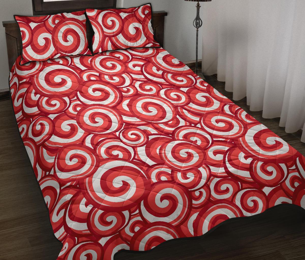 Lollipop Pattern Print Bed Set Quilt-grizzshop