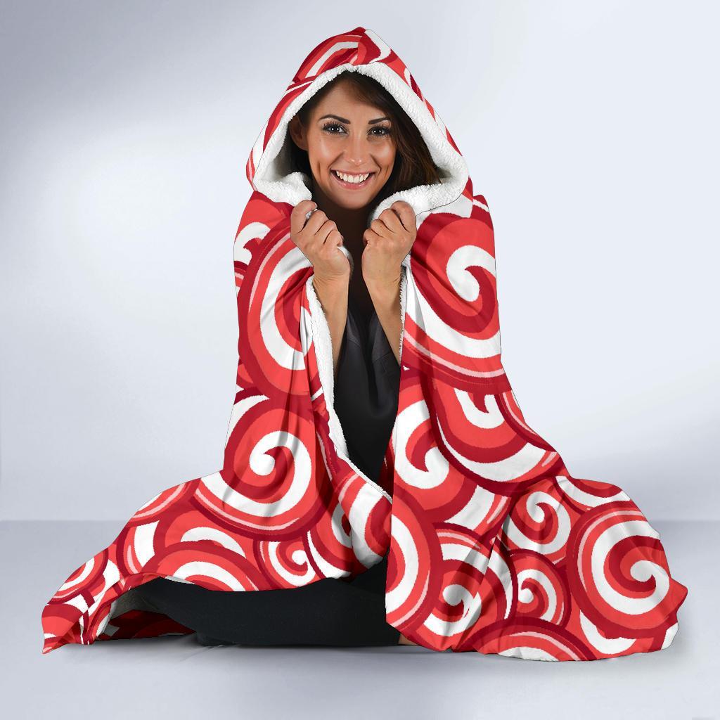Lollipop Pattern Print Hooded Blanket-grizzshop