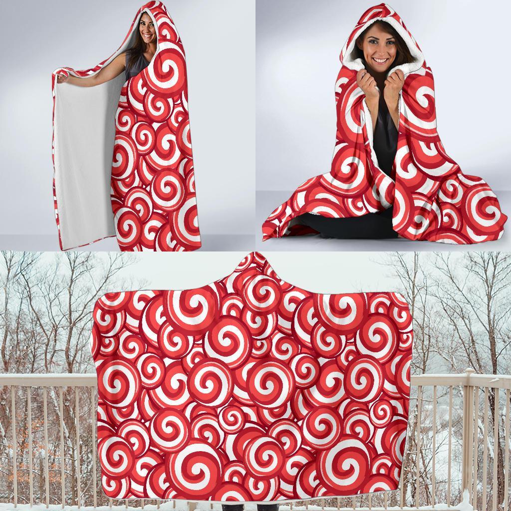 Lollipop Pattern Print Hooded Blanket-grizzshop