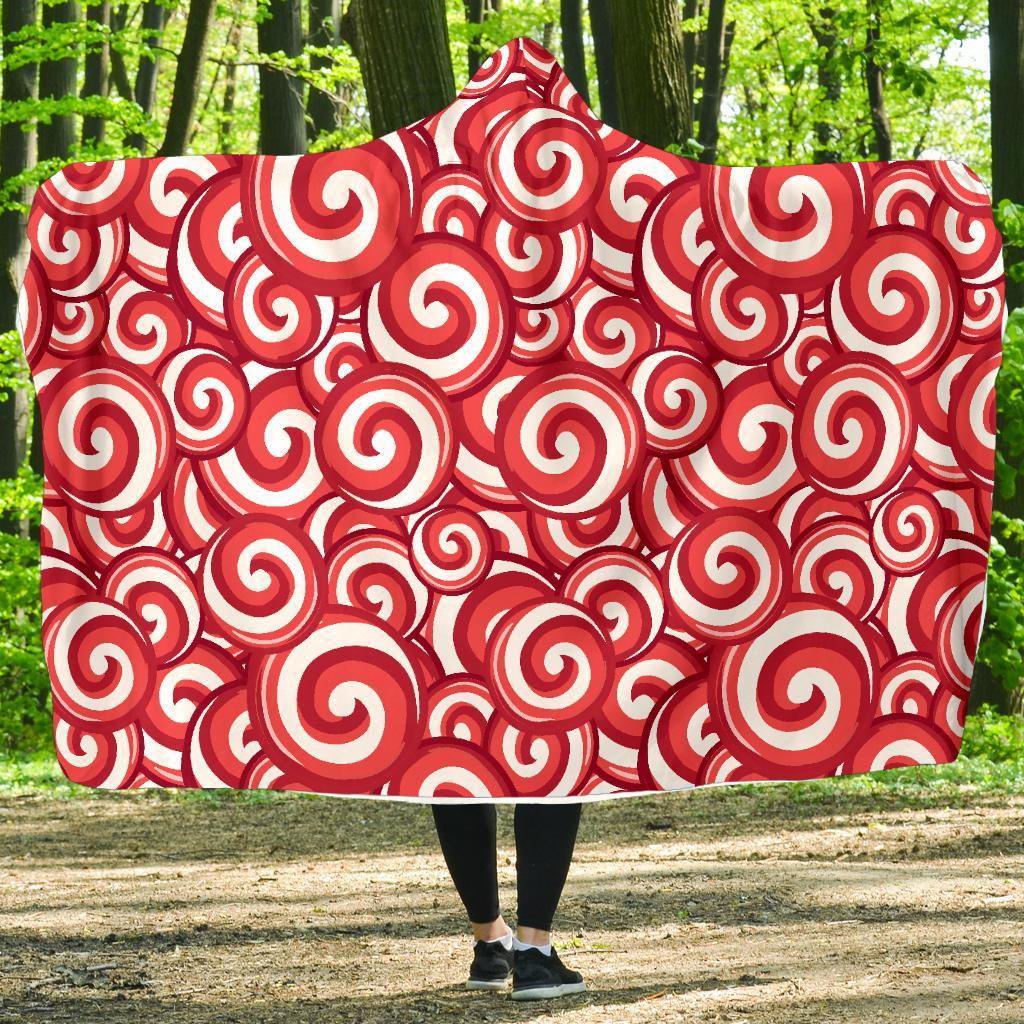 Lollipop Pattern Print Hooded Blanket-grizzshop